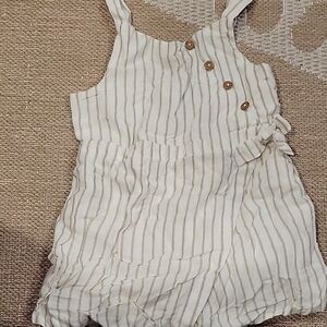 Striped Cream Kids Romper